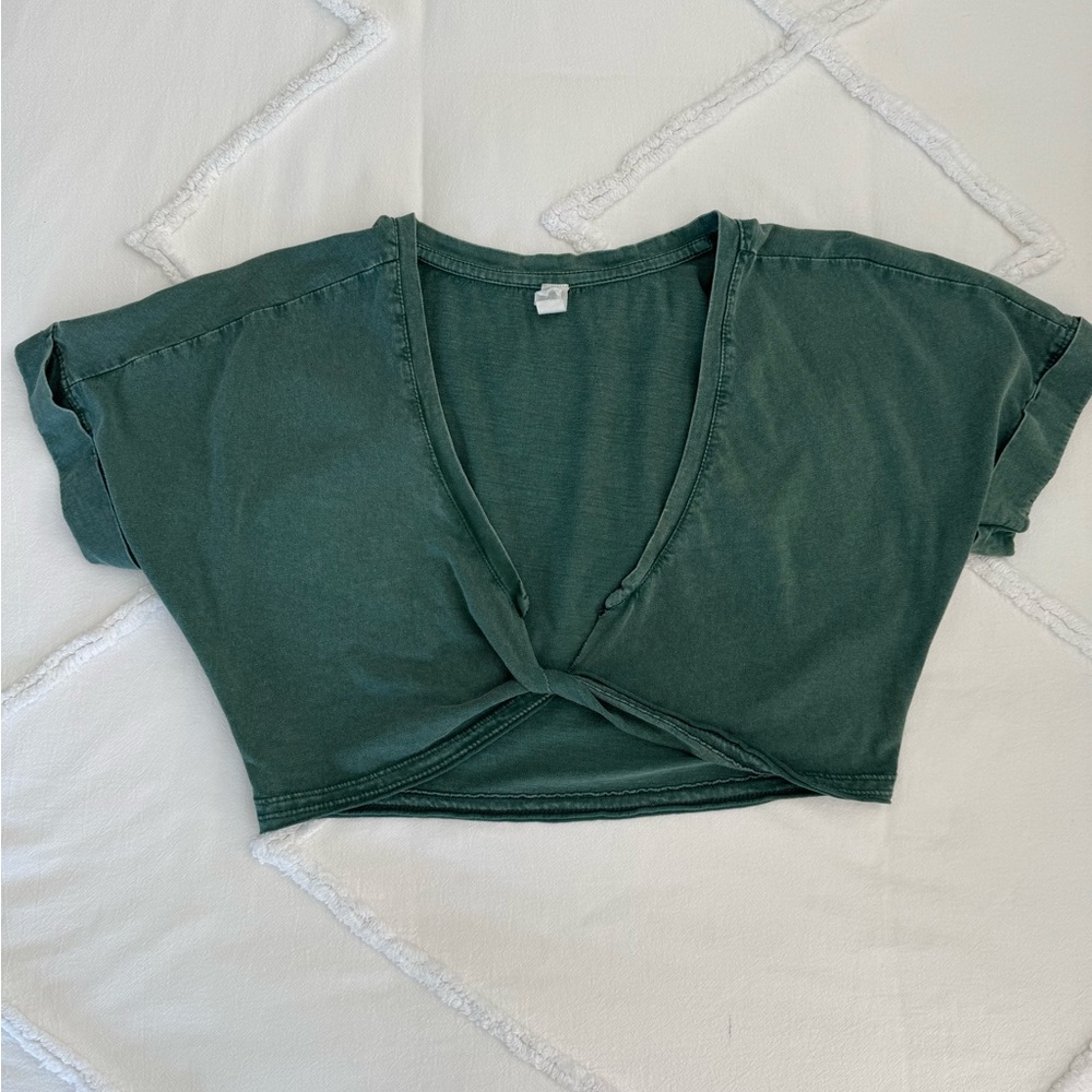 anthropology green crop top